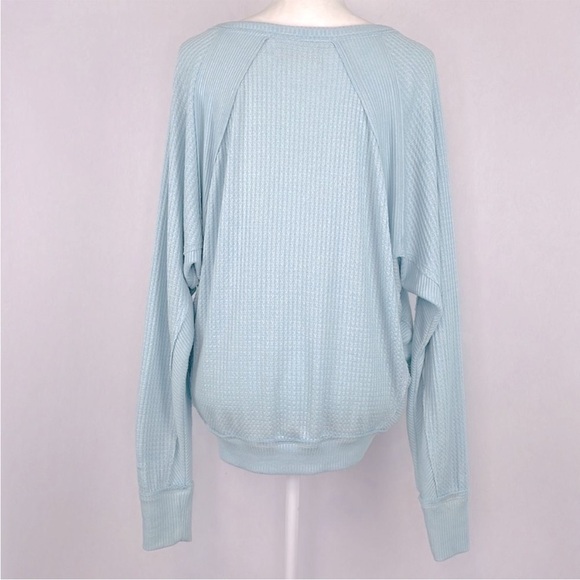 We The Free by Free People Blue Santa Clara V-neck Thermal Shirt. Size Small. - Picture 8 of 15